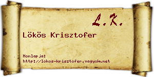 Lökös Krisztofer névjegykártya