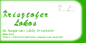 krisztofer lokos business card